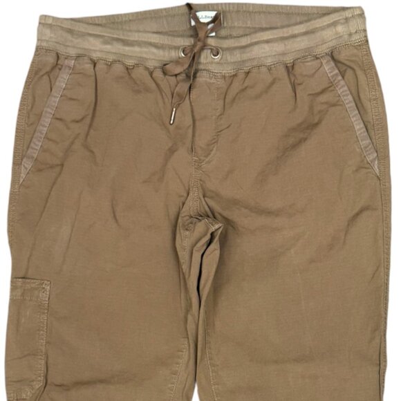 L.L. BEAN Women's EUC Stretch Ripstop Pull-On Pants Slim-Leg Camel | Size M - Picture 4 of 10